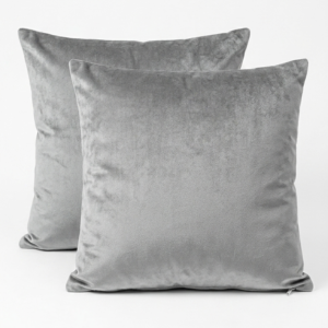 Housses de Coussin en Velours - 2 Pièces - Gris Souris