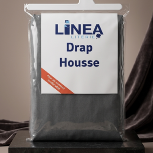 Drap Housse Gris Foncé - 2 Places (160x190 cm) - 1 Pièce
