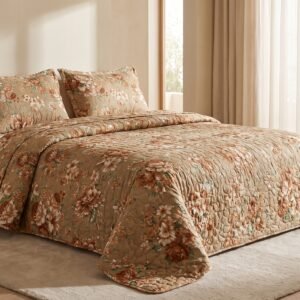 Parure Boutis Couvre-Lit Uni - Caramel