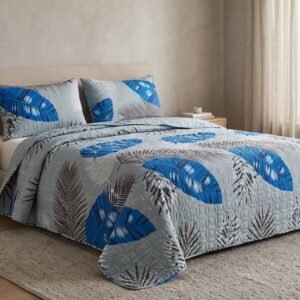 Parure Boutis Couvre-Lit Motif Tropical