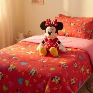 Parure Couette Enfant "Minnie" - Rouge et Rose