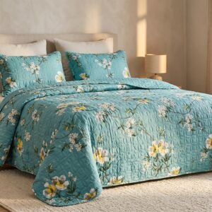 Parure Boutis Couvre-Lit Motif Floral