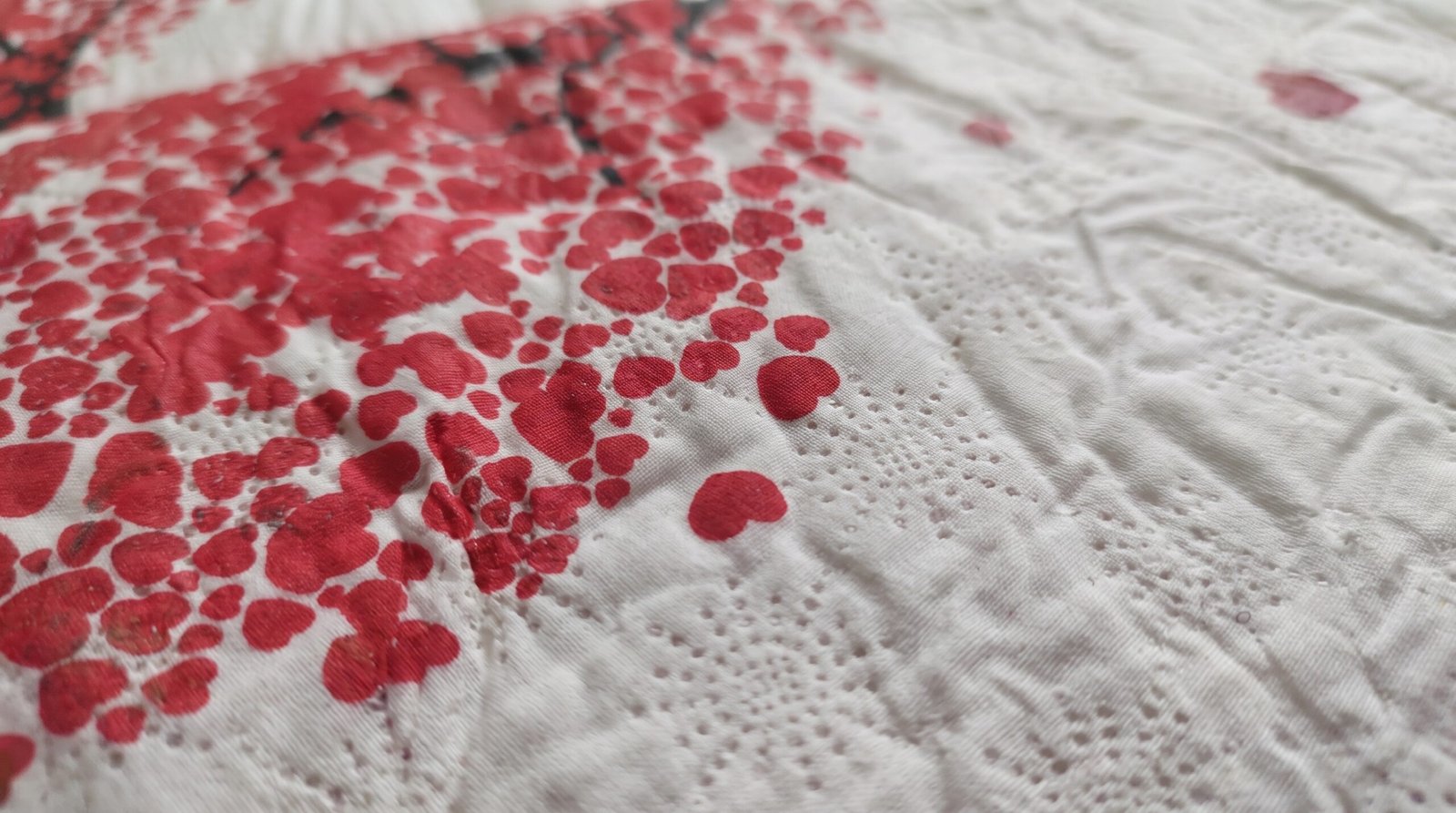 Parure de Couette "Arbre de Cœurs" - Rouge et Blanc – Image 4