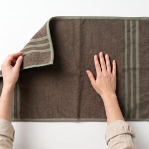 Serviette Essuie-Mains - Marron et Vert - 35x60 cm